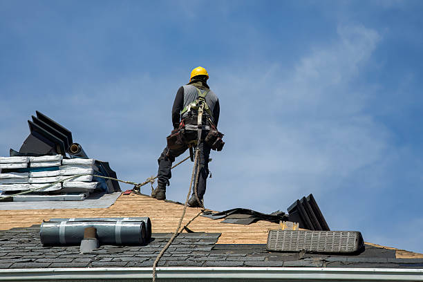 Professional Gutter Installation technician working in Childersburg, AL